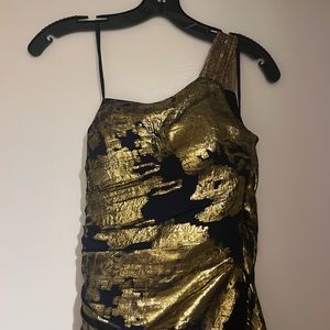 Aidan Mattox Formal Gown Gold and Blue Size 0